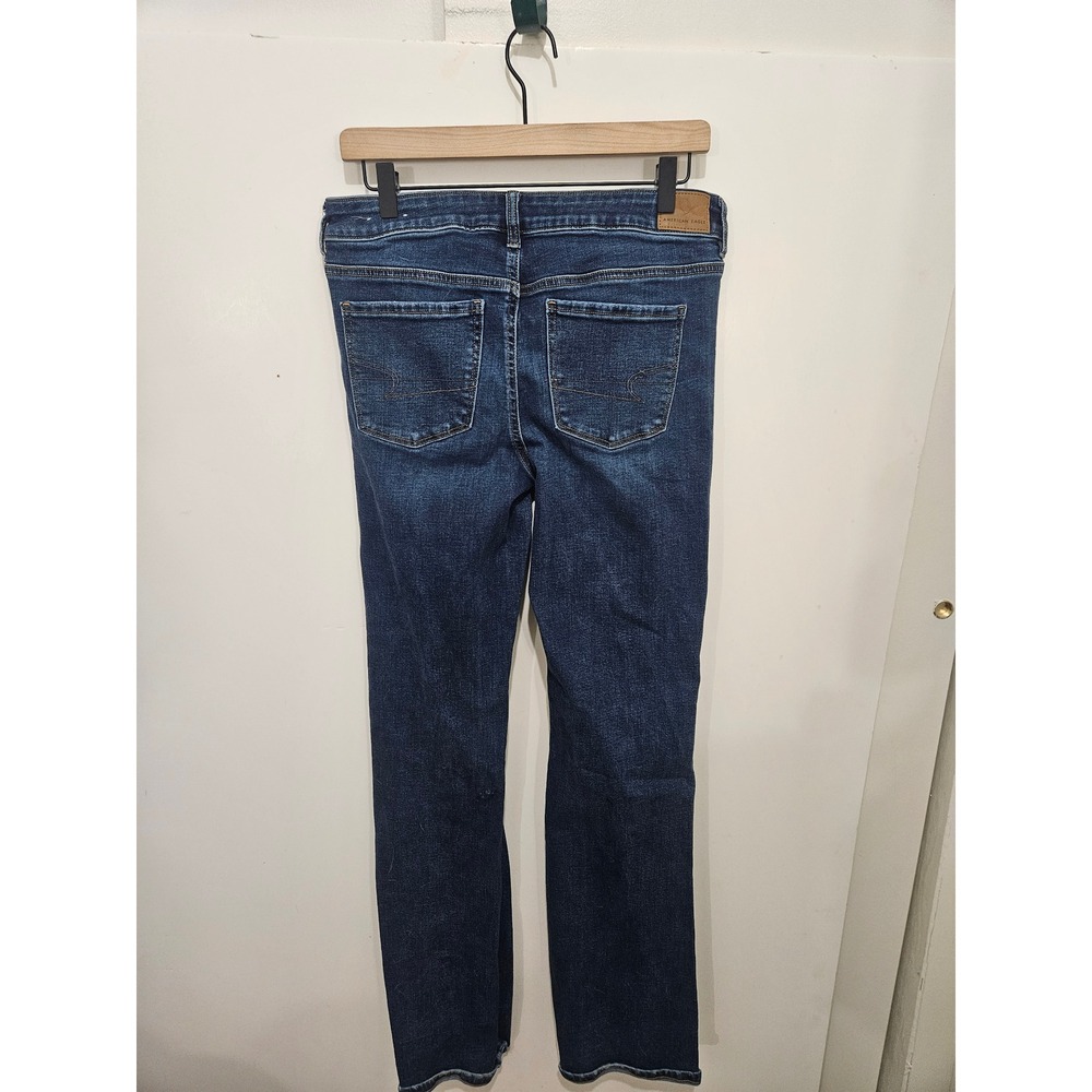 American Eagle Favorite Boyfriend Jeans Dark Wash Blue Denim Womens 10 X-Long - Picture 6 of 8